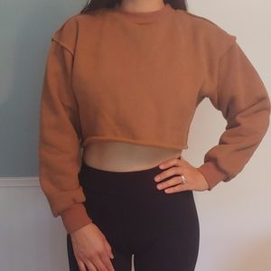 Fall Crop Top Brown Sweater